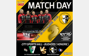 🏓Match Day Ligue des Champions 🔥