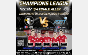 🏓1/4 DE FINALE ALLER DE LIGUE DES CHAMPIONS 🔥 🇪🇺