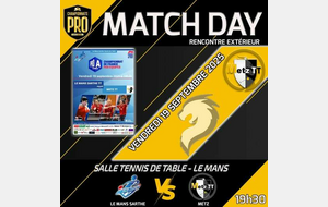📣 MATCH DAY - DÉPLACEMENT AU MANS !