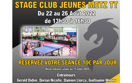 STAGE CLUB JEUNES METZ TT